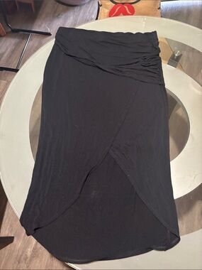 CAbi walk through Black High-Low Wrap Skirt
